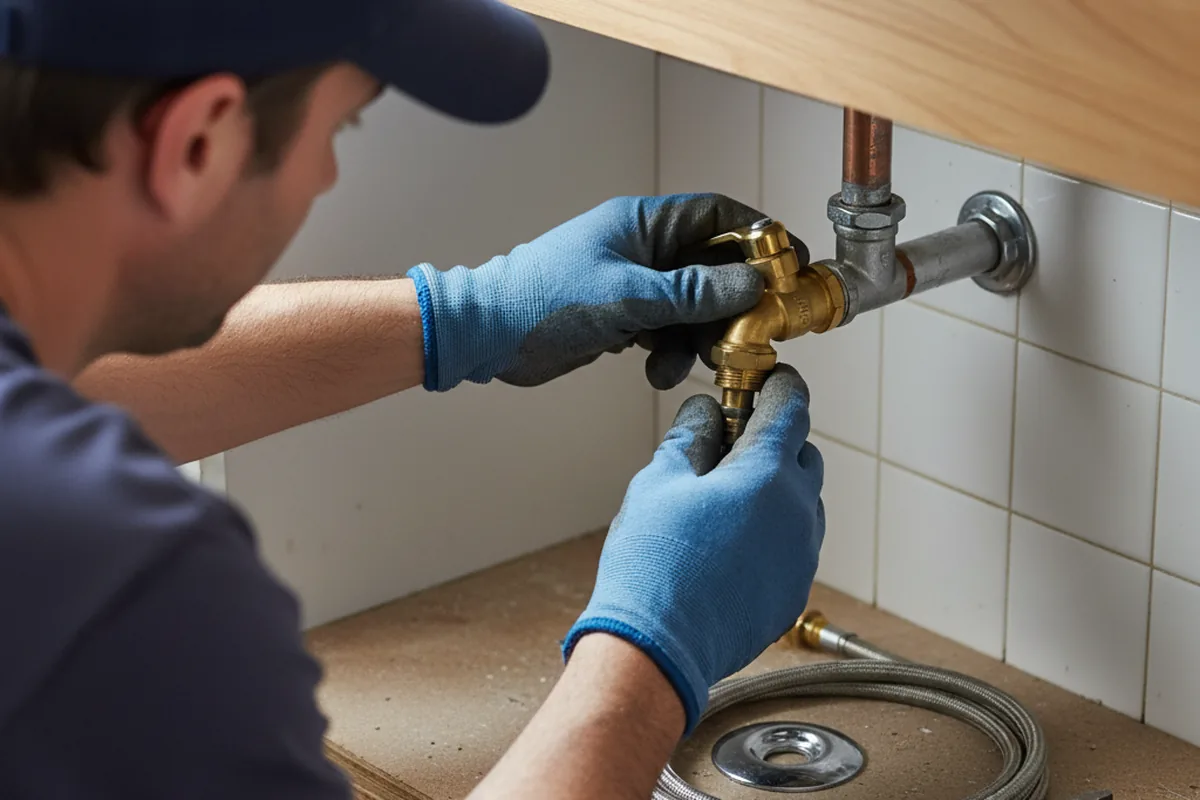 Shutoff valve and fitting work during Faucet and Fixture Repair in South Heights